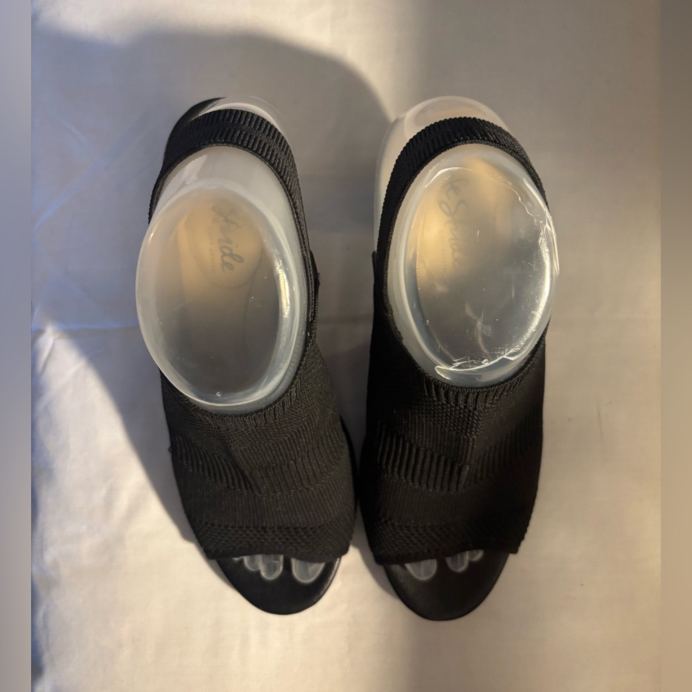 Black Open-Toe Heeled Sandals